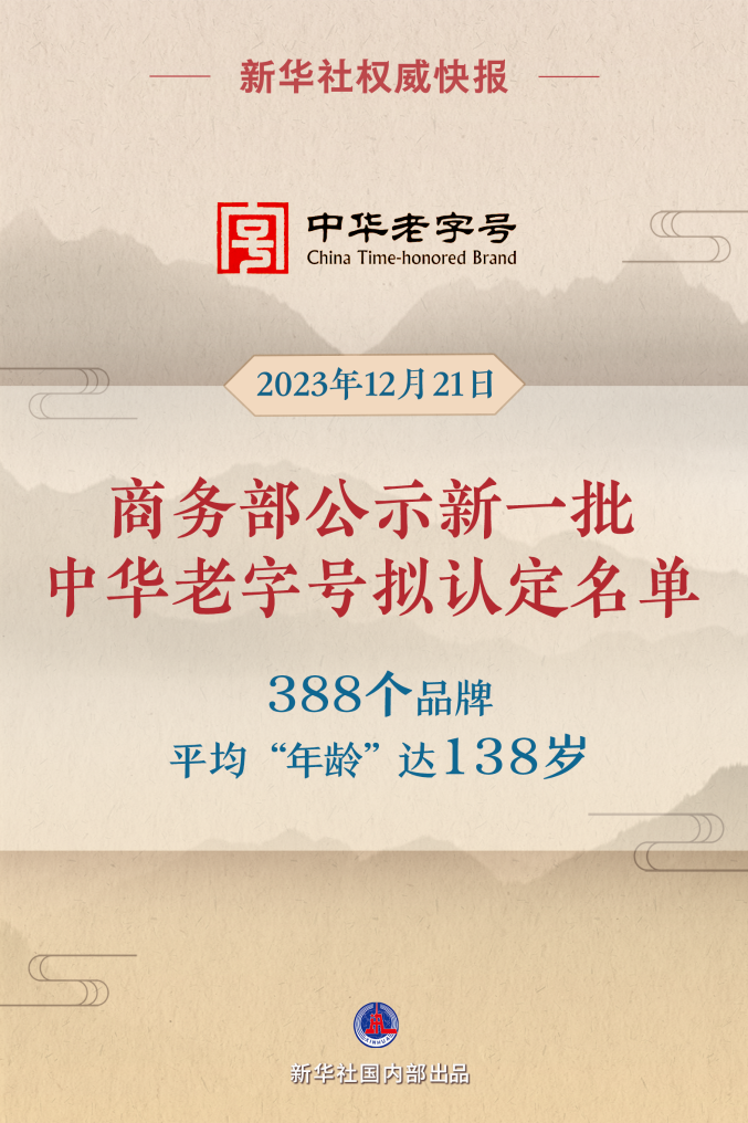 平均“年龄”138岁 新一批中华老字号拟认定388个品牌